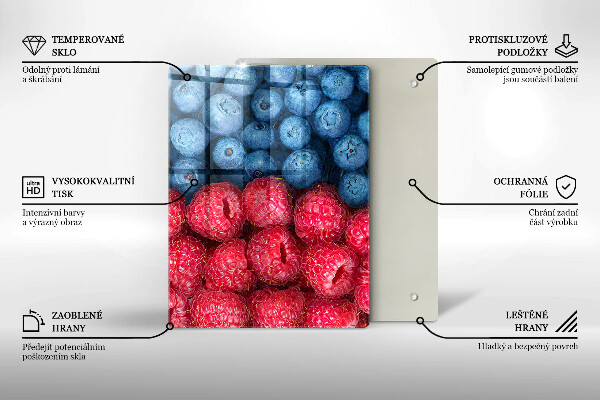 Induction hob protector Fruit of raspberry and blueberries