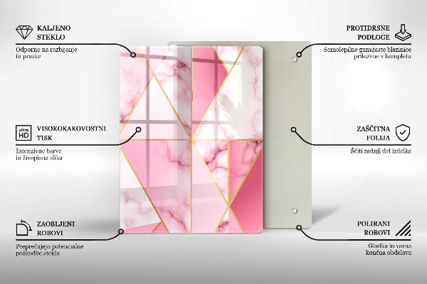 Induction hob protector Geometric marble