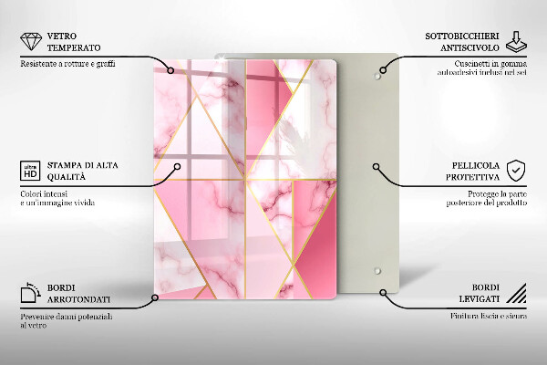 Induction hob protector Geometric marble