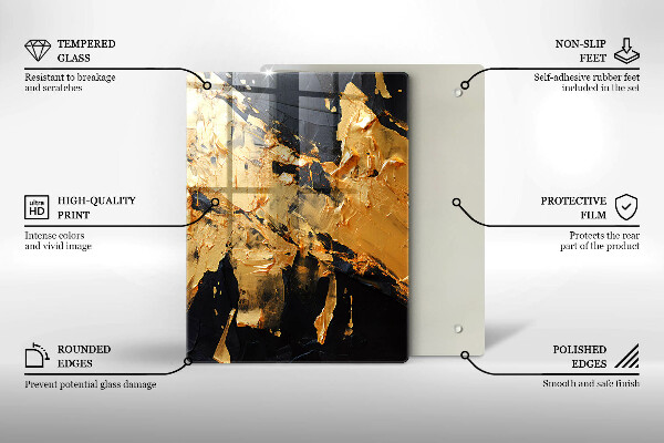 Induction hob protector Elegant paint texture