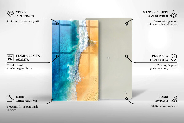 Induction hob protector Beach and sea