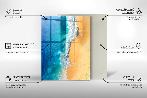 Induction hob protector Beach and sea