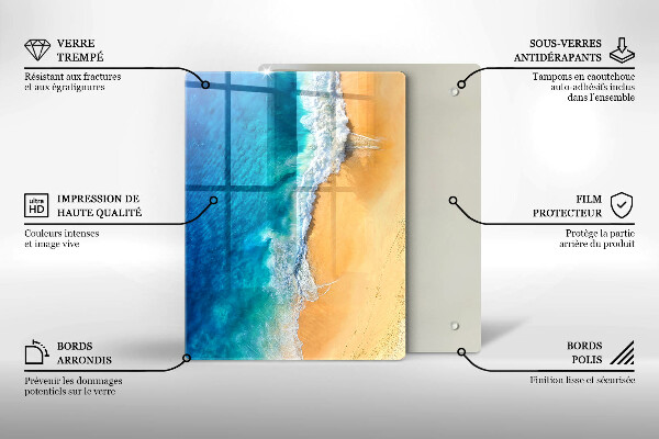 Induction hob protector Beach and sea