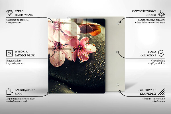 Induction hob protector Flowers stones zen