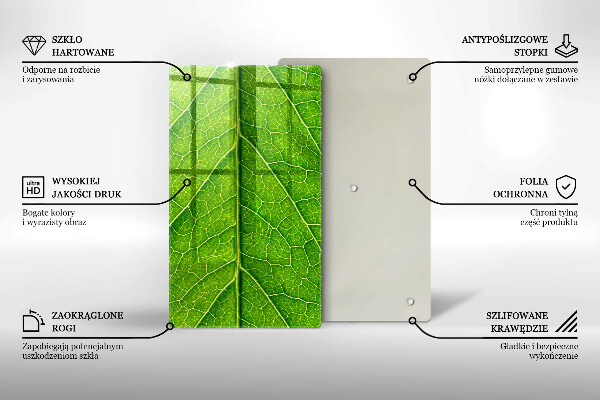 Induction hob protector Leaf lines nature