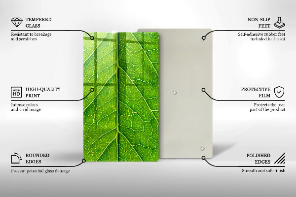 Induction hob protector Leaf lines nature