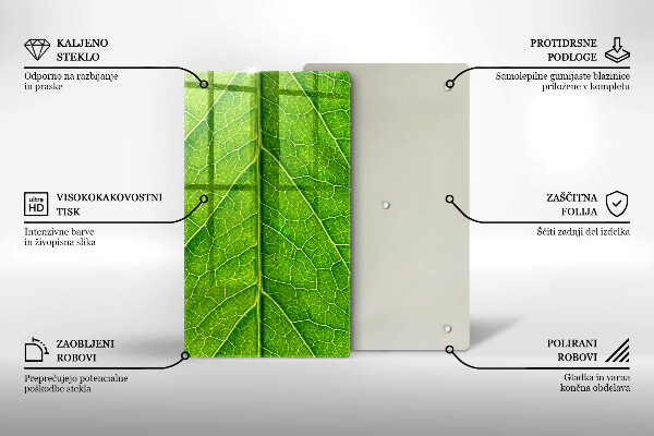 Induction hob protector Leaf lines nature