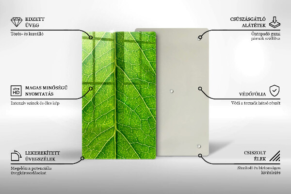Induction hob protector Leaf lines nature