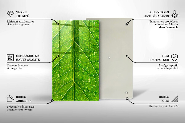 Induction hob protector Leaf lines nature