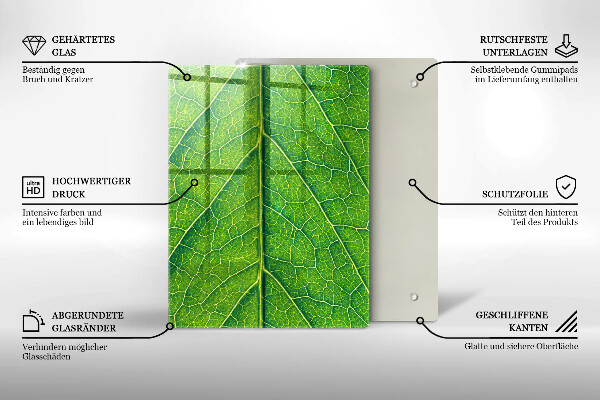 Induction hob protector Leaf lines nature