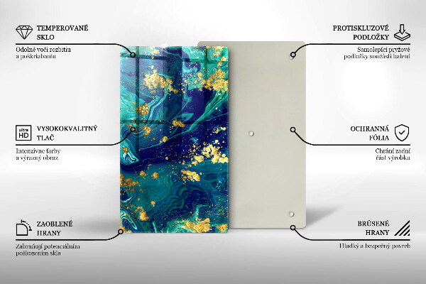 Induction hob protector Abstraction with gold