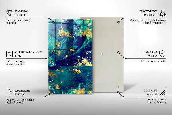 Induction hob protector Abstraction with gold