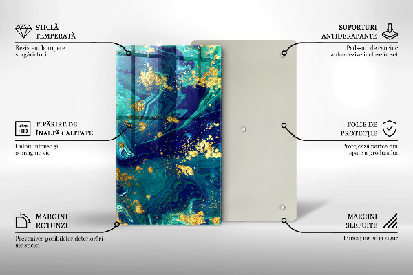 Induction hob protector Abstraction with gold