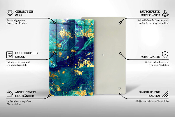 Induction hob protector Abstraction with gold