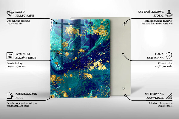 Induction hob protector Abstraction with gold