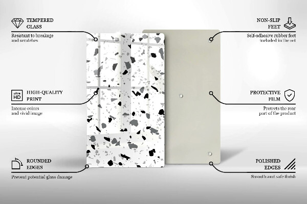 Induction hob protector Decorative stone gres