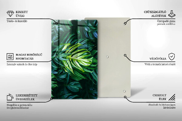 Induction hob protector Monstera wild leaves