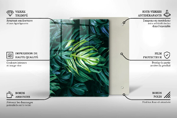 Induction hob protector Monstera wild leaves