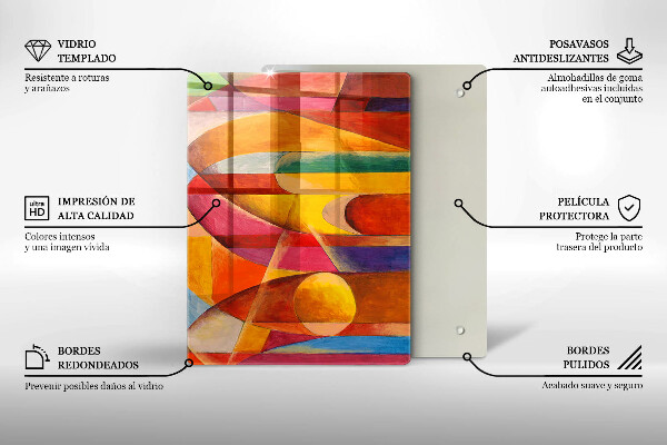 Induction hob protector Colorful abstraction
