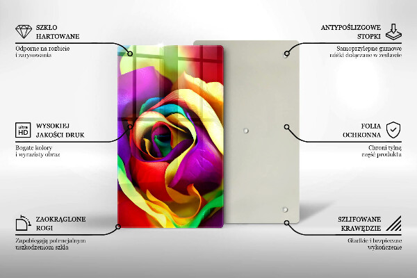 Induction hob protector Colorful rose petals