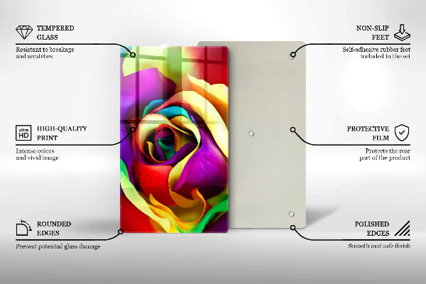 Induction hob protector Colorful rose petals