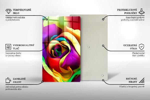 Induction hob protector Colorful rose petals