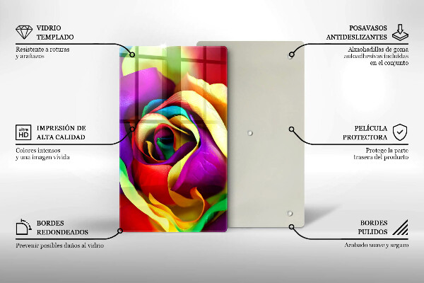 Induction hob protector Colorful rose petals