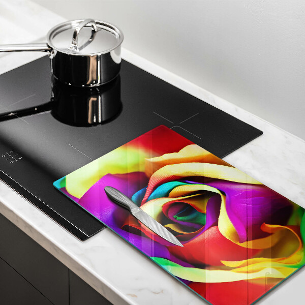 Induction hob protector Colorful rose petals