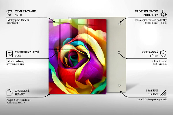 Induction hob protector Colorful rose petals