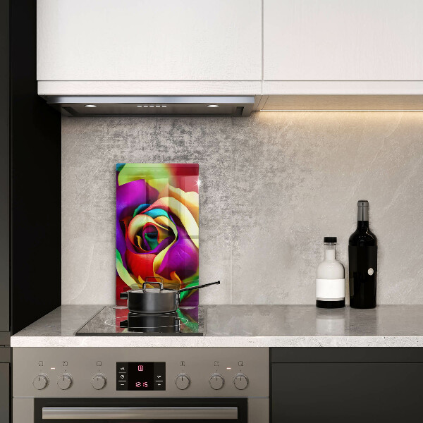 Induction hob protector Colorful rose petals
