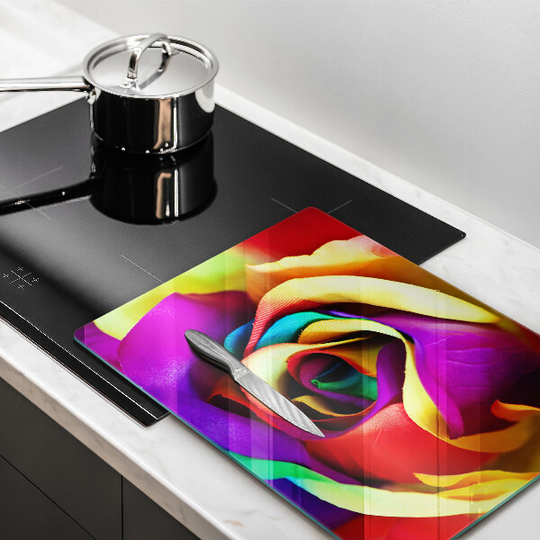 Induction hob protector Colorful rose petals