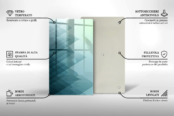 Induction hob protector Abstract mountains