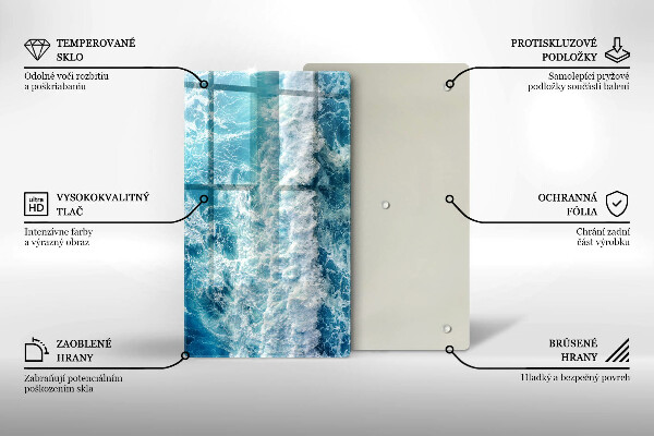 Induction hob protector Water sea waves