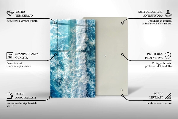 Induction hob protector Water sea waves