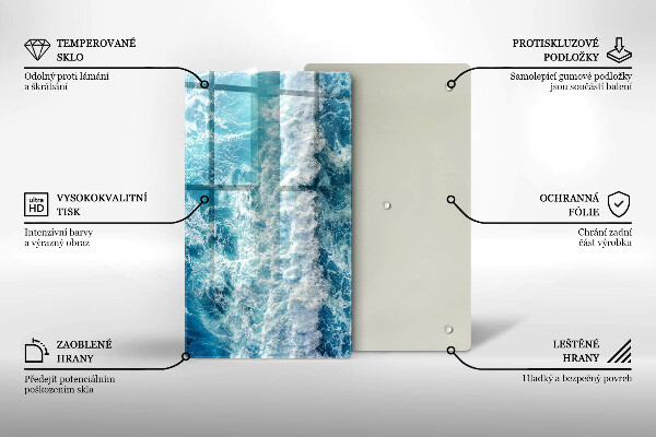 Induction hob protector Water sea waves