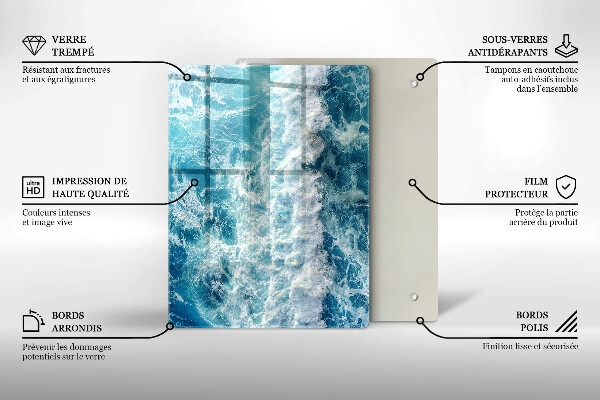 Induction hob protector Water sea waves