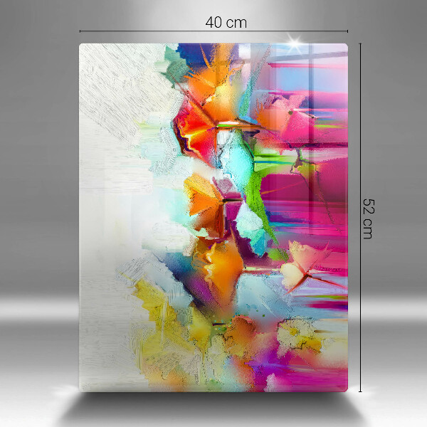 Induction hob protector Flowers painted with paints