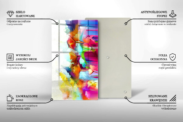 Induction hob protector Flowers painted with paints