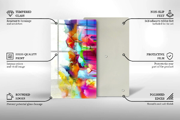 Induction hob protector Flowers painted with paints