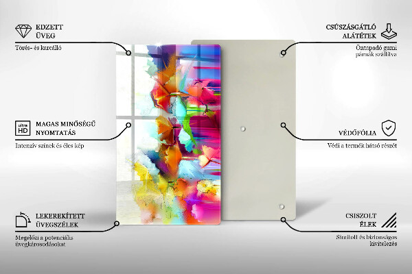 Induction hob protector Flowers painted with paints