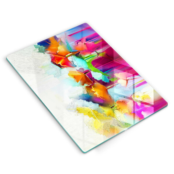 Induction hob protector Flowers painted with paints