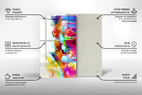 Induction hob protector Flowers painted with paints