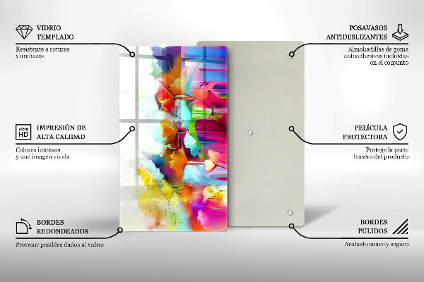 Induction hob protector Flowers painted with paints