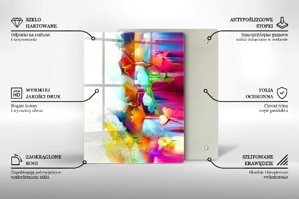 Induction hob protector Flowers painted with paints