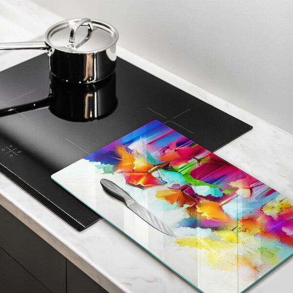 Induction hob protector Flowers painted with paints