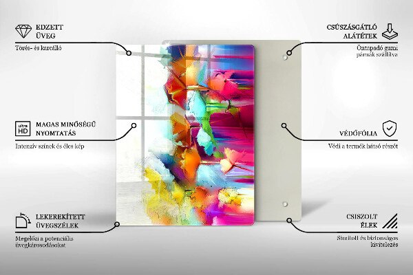 Induction hob protector Flowers painted with paints