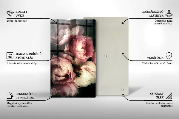 Kitchen countertop cover Peony flowers