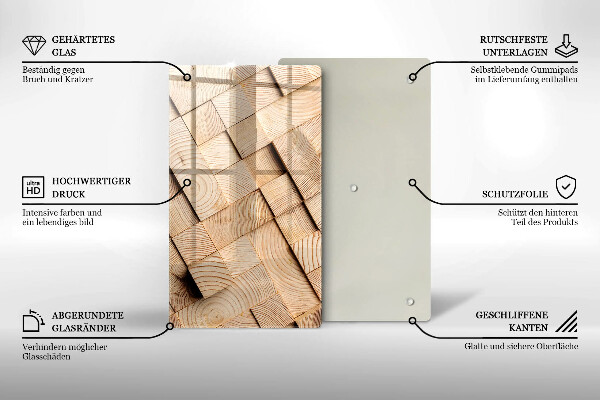 Kitchen countertop cover Wooden squares