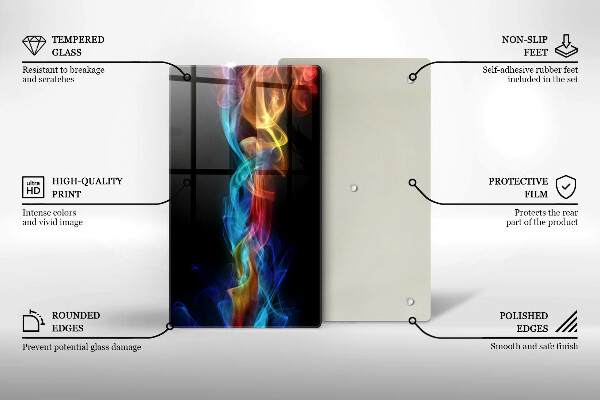 Induction hob protector Colorful smoke