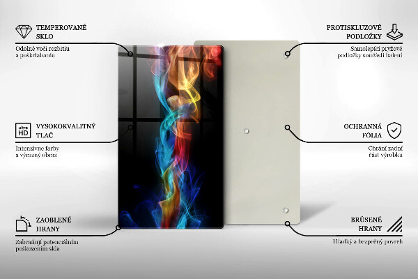 Induction hob protector Colorful smoke